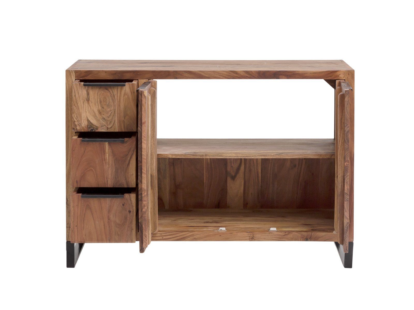 massivum Waschtisch Sydney Akazienholz, Badunterschrank Massivholz (1-St)