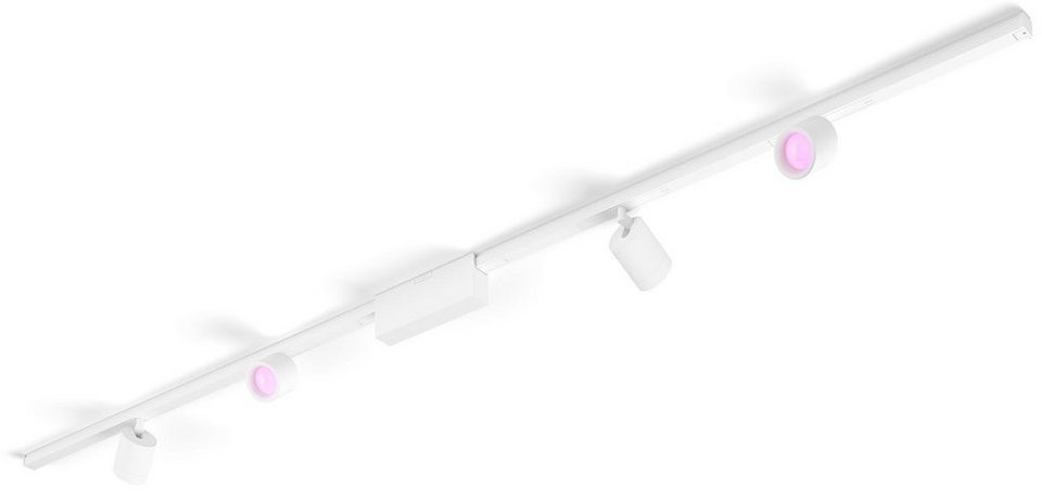 Philips Hue LED Deckenleuchte Perifo, Dimmer, LED fest integriert,  Farbwechsler, Schienensystem, Einfaches einrasten in das Schienensystem