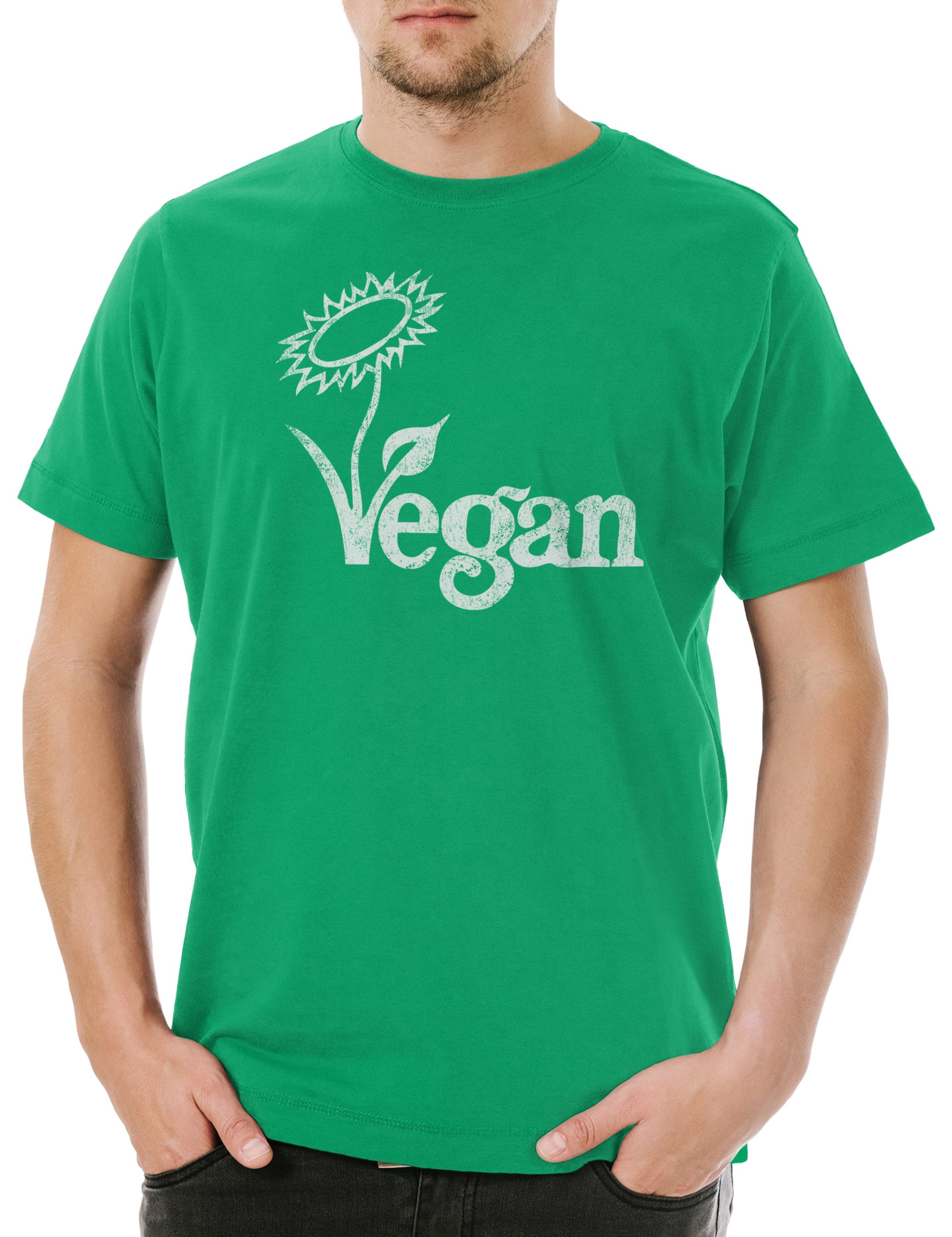 Urban Backwoods Print-Shirt Vintage Logo Vegan Herren T-Shirt Veganismus Vegetables Vegetarianism (1-tlg) Vegetarian Vegetarisch Vegetarier Veganer