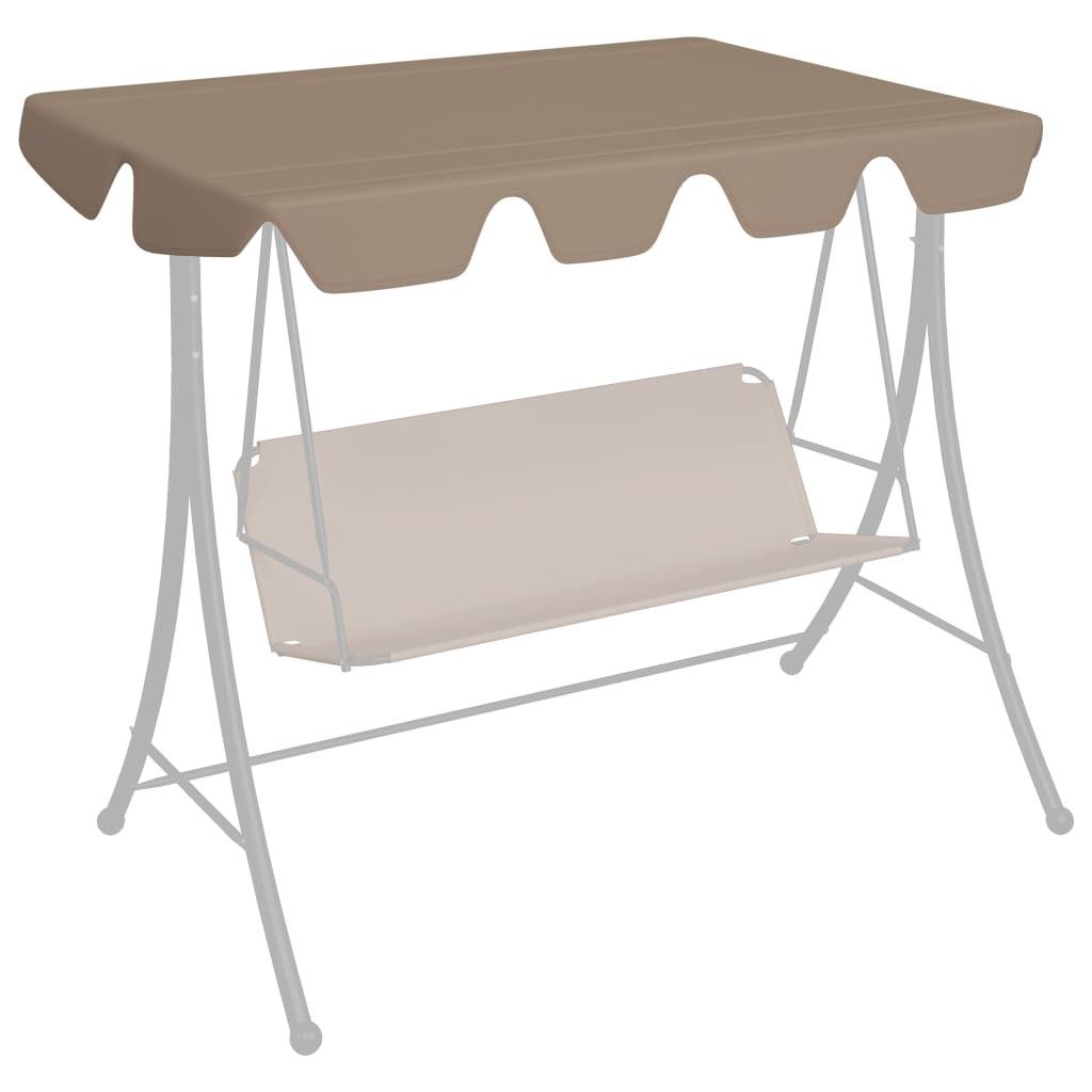 vidaXL Hollywoodschaukel 150130 x 10570 cm Ersatzdach für Hollywoodschaukel Taupe 150130x70105, Textilene