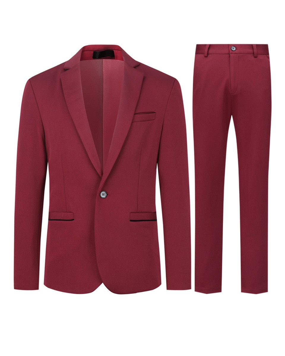Allthemen Anzug (2 tlg) Slim Fit Hochzeitsanzug mit elastischer Faser