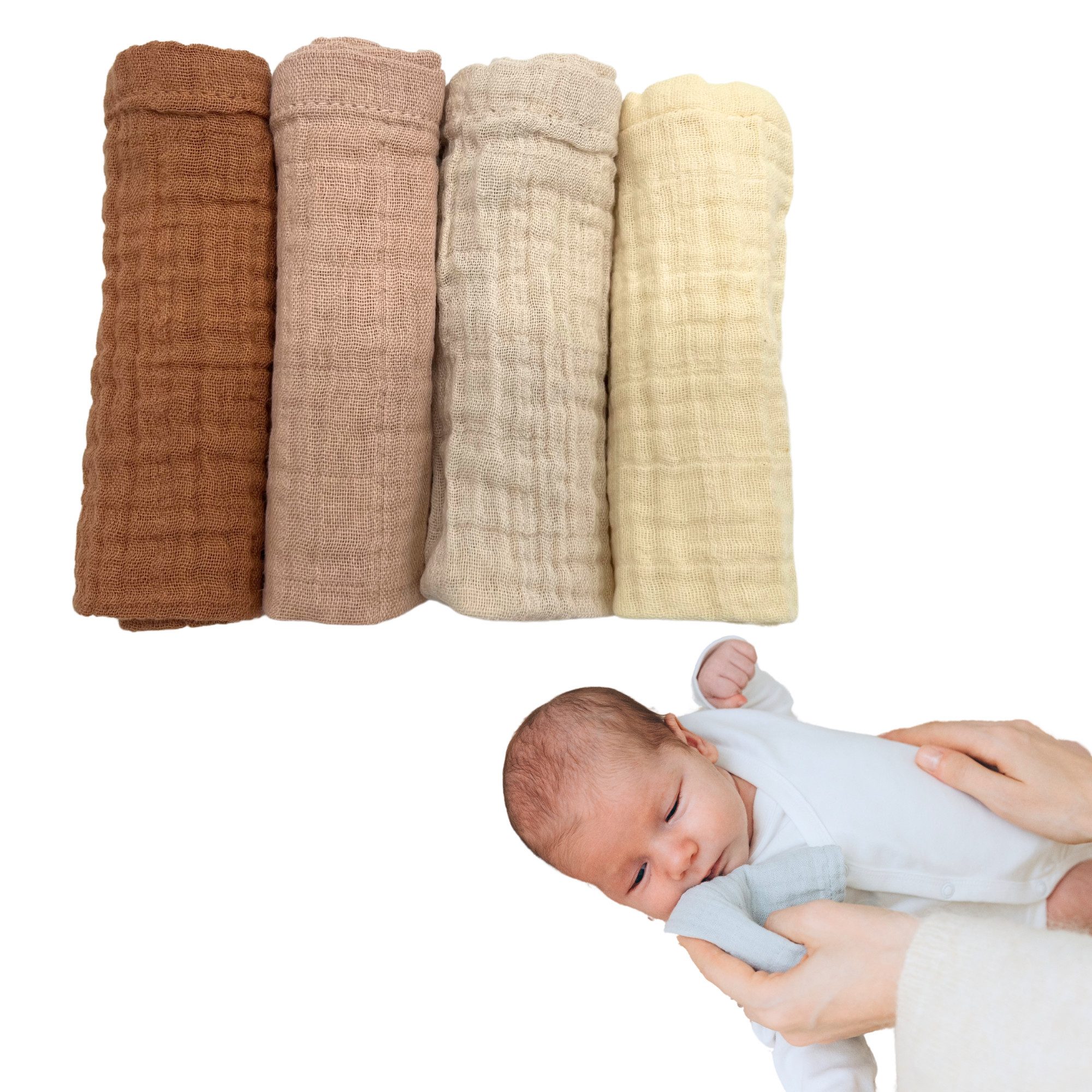 furora BABY Spucktuch Baby Mulltücher Sets (Bio-Musselin: super soft) 80x80cm oder 25x25cm, Sehr weich