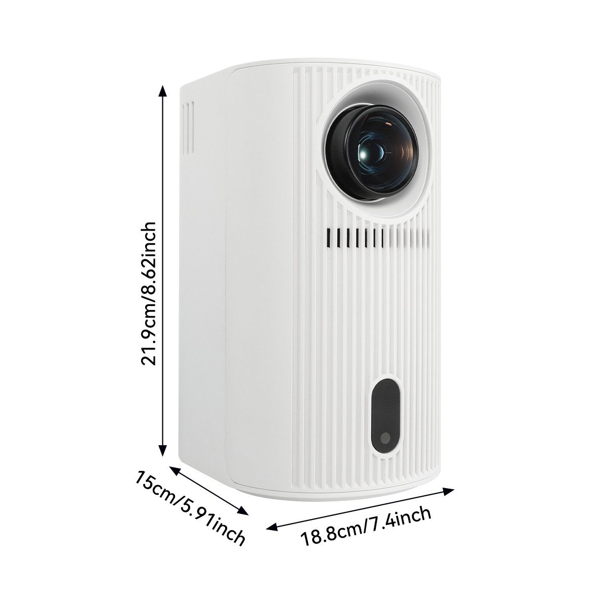 Happybe Mini Beamer 4K 1920 x 1080P, Unterstützt WiFi 6, BT 5.4 Android 11 Portabler Projektor (1920 x 1080 px, mit HDMI/USB /TV Stick, 1500:1, HIFI-Lautsprecher 4K 1080p unterstützt)