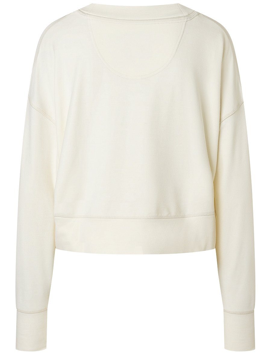 Fresh Merino-Materialmix Sweatshirt White/Sangria/Gold ROCKET260 SUPER.NATURAL CREWNECK SWEATER Pullover funktioneller Merino W