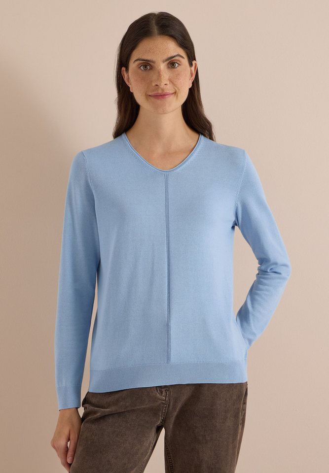 CECIL V-Ausschnitt-Pullover im soften Baumwoll-Mix