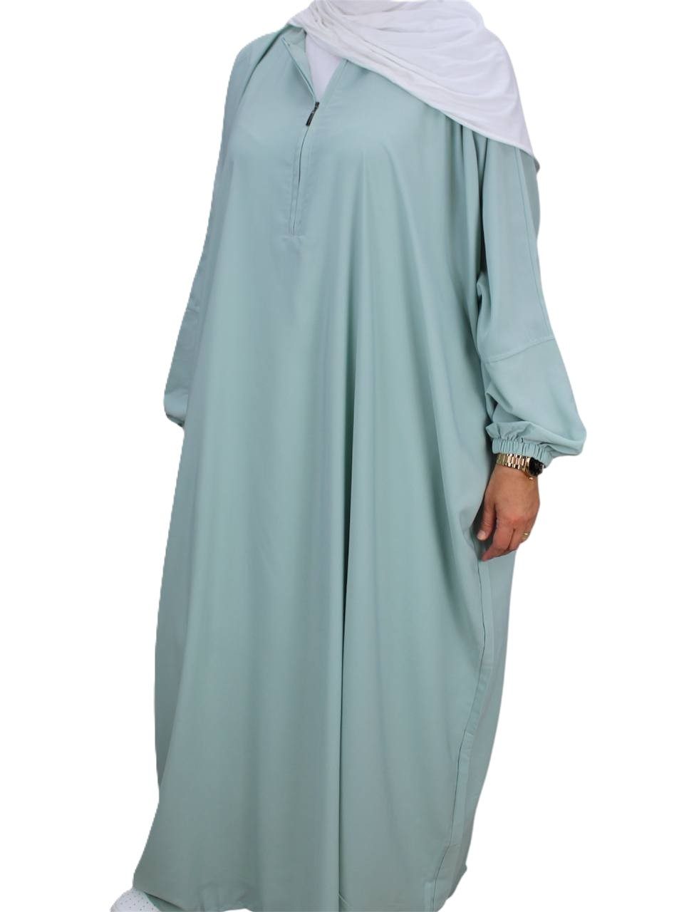 Aymasal Stillkleid Abaya Maryam mit Reißverschluss Umstandskleid Stillmode Islam Modest Reißsverschluss bis zum Bauchbereich, Ideal zum stillen