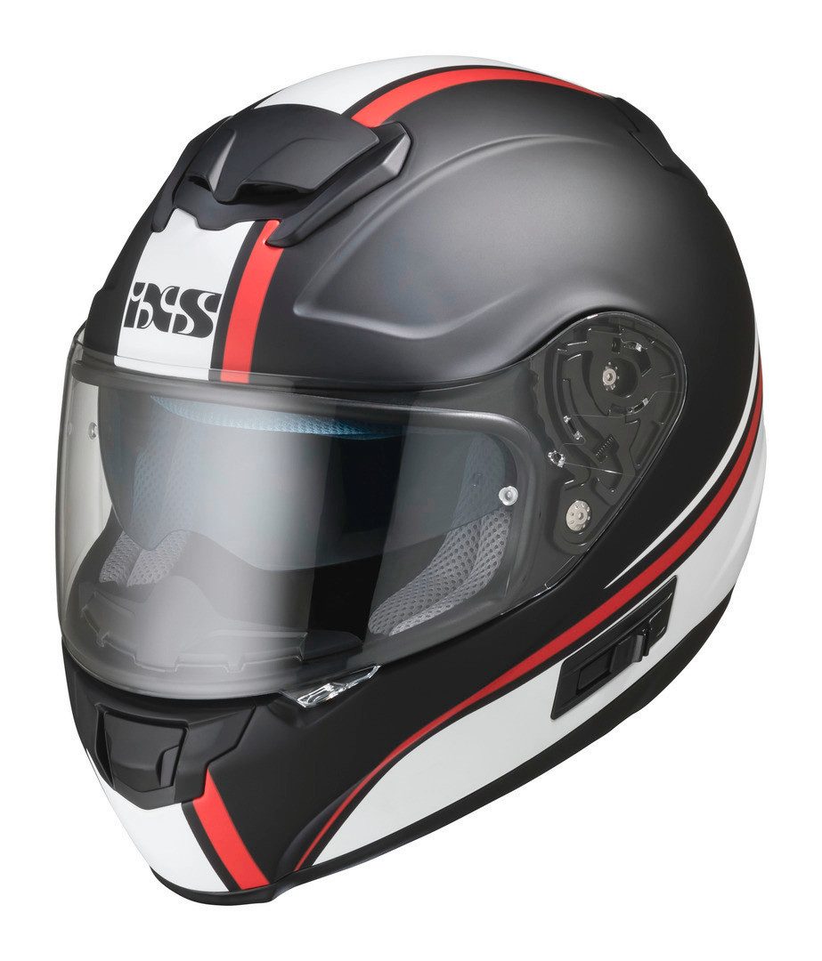 IXS Motorradhelm IXS HX 215 2.1 Schwarz-Weiß-Rot Matt S