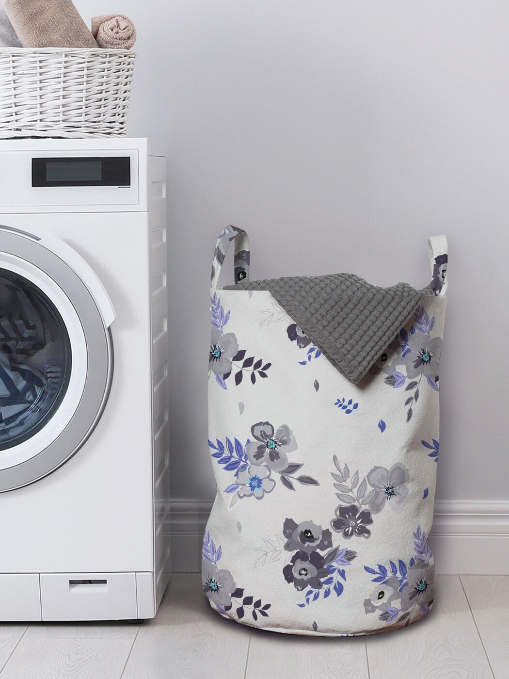 Abakuhaus Wäschesäckchen Wäschekorb Griffen für mit Abstrakt Kunst Design Farbiger Kordelzugverschluss Blumen Waschsalons