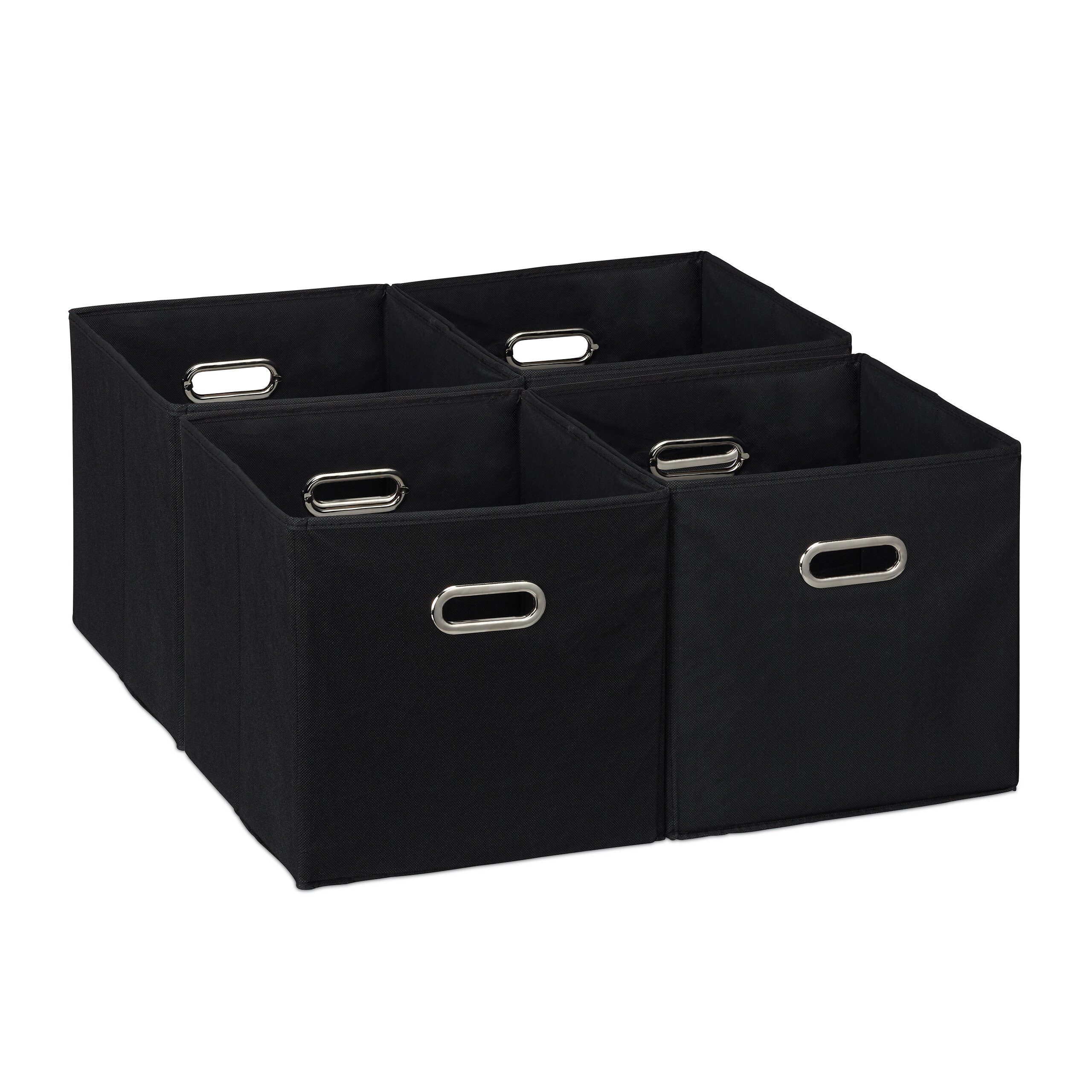 relaxdays Aufbewahrungsbox im 4er Set, Schwarz günstig online kaufen