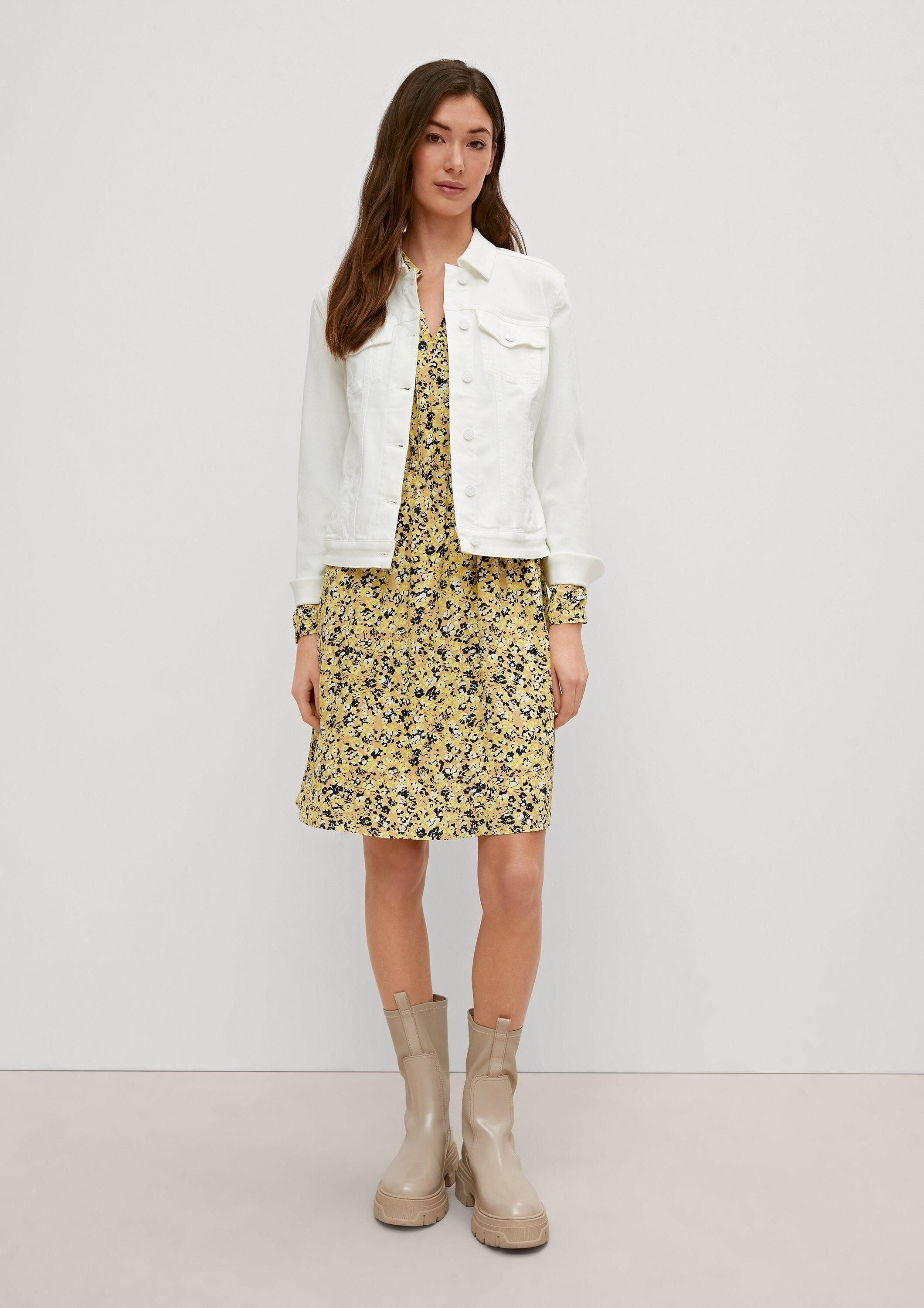 comma Minikleid Kleid Crêpe-Kleid aus Viskose