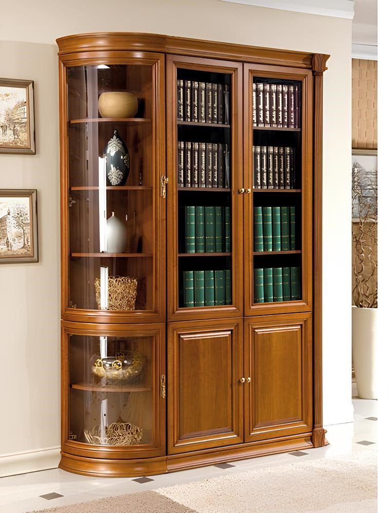 Xlmoebel Vitrine Klassischer Schrank mit Glasfront und verstellbaren Einlegeböden (Klassische Schränke Schrank Schrankwand - Model SE) Hergestellt in Europa