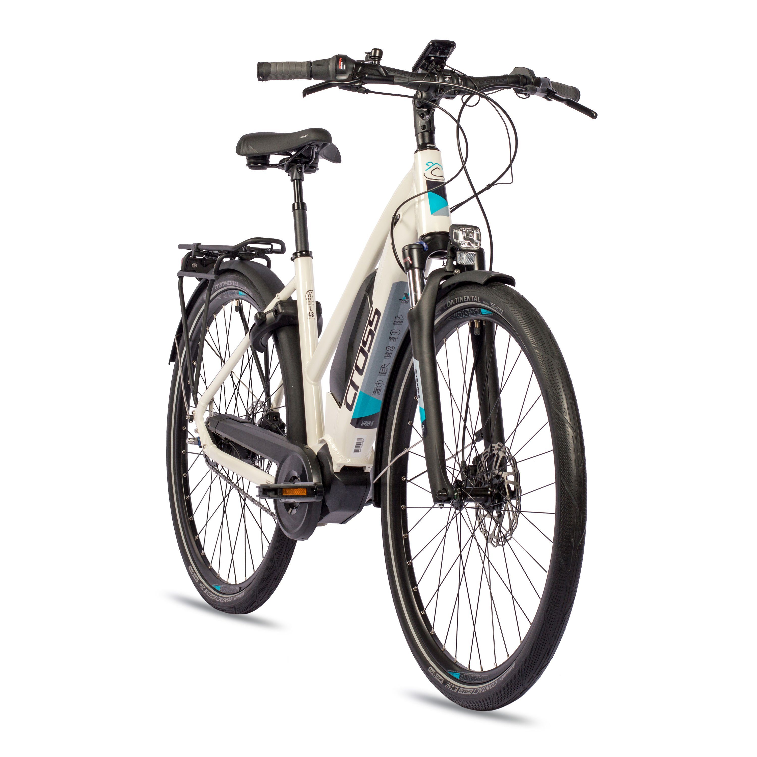 Airtracks E-Bike Cityrad 28 Zoll E-Bike Damen City Fahrrad X-Tron SR2 SHIMANO STеPS E5000 418Wh, 5 Gang, Nabenschaltung, Mittelmotor, 418 Wh, 5 GANG Shimano NEXUS INTER - 48cm 53cm