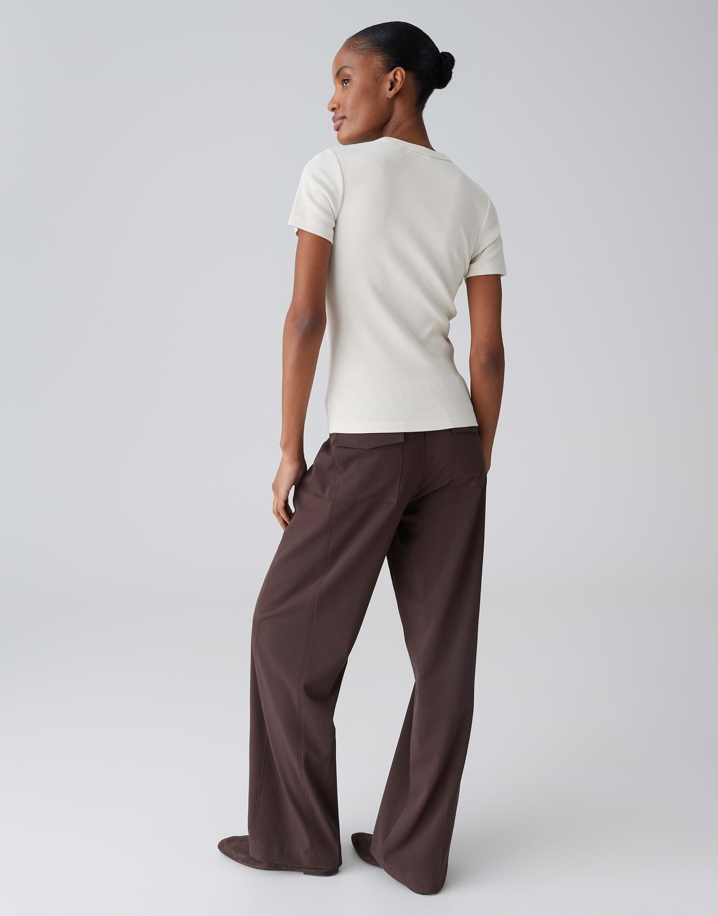 OPUS T-Shirt SAMUNA Slim Feines Rippshirt aus Baumwoll Mix – Bild 3 von 5