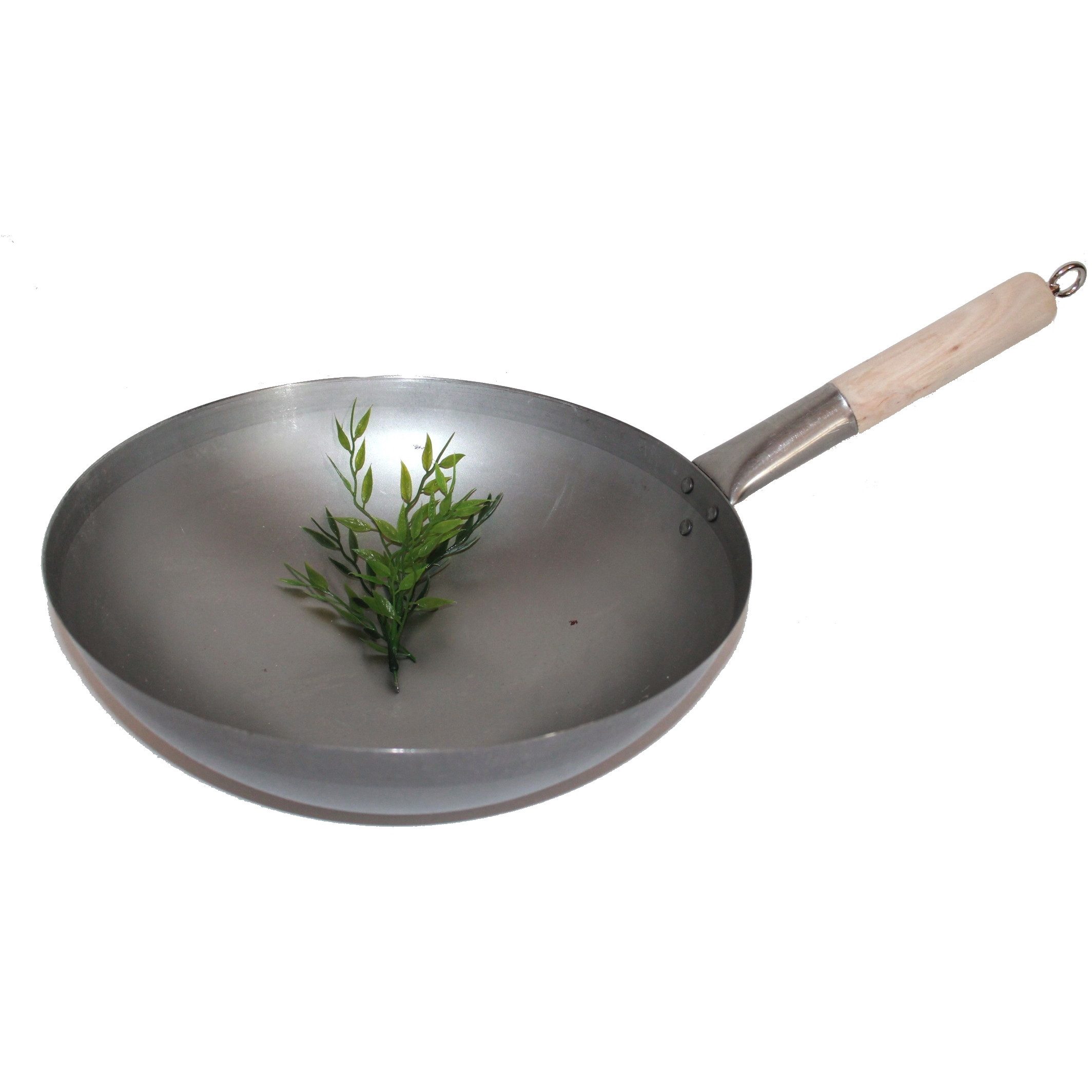 AAF Nommel Wok Karbon Stahl mit rundem Boden zum Aufhängen, Karbon-Stahl, Runder Boden, 30, 33, 35, 36, 38, 40, Karbonstahl, Gasherd, Grill
