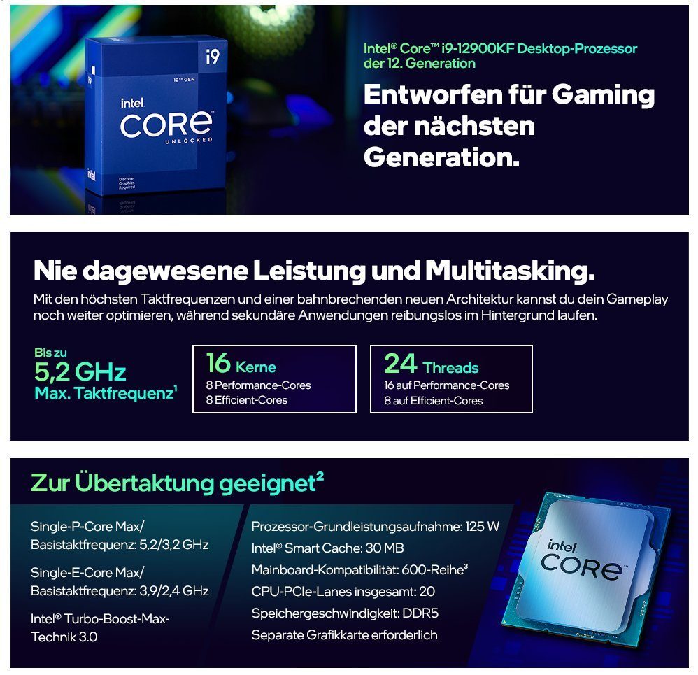 Meinpc Intel i9 mit RTX 5070 12GB Gaming-PC (Intel Core i9 12900K, RTX 5070, 32 GB RAM, 1000 GB SSD, RGB, Gamer, Gaming, RGB, 16 Kerne)