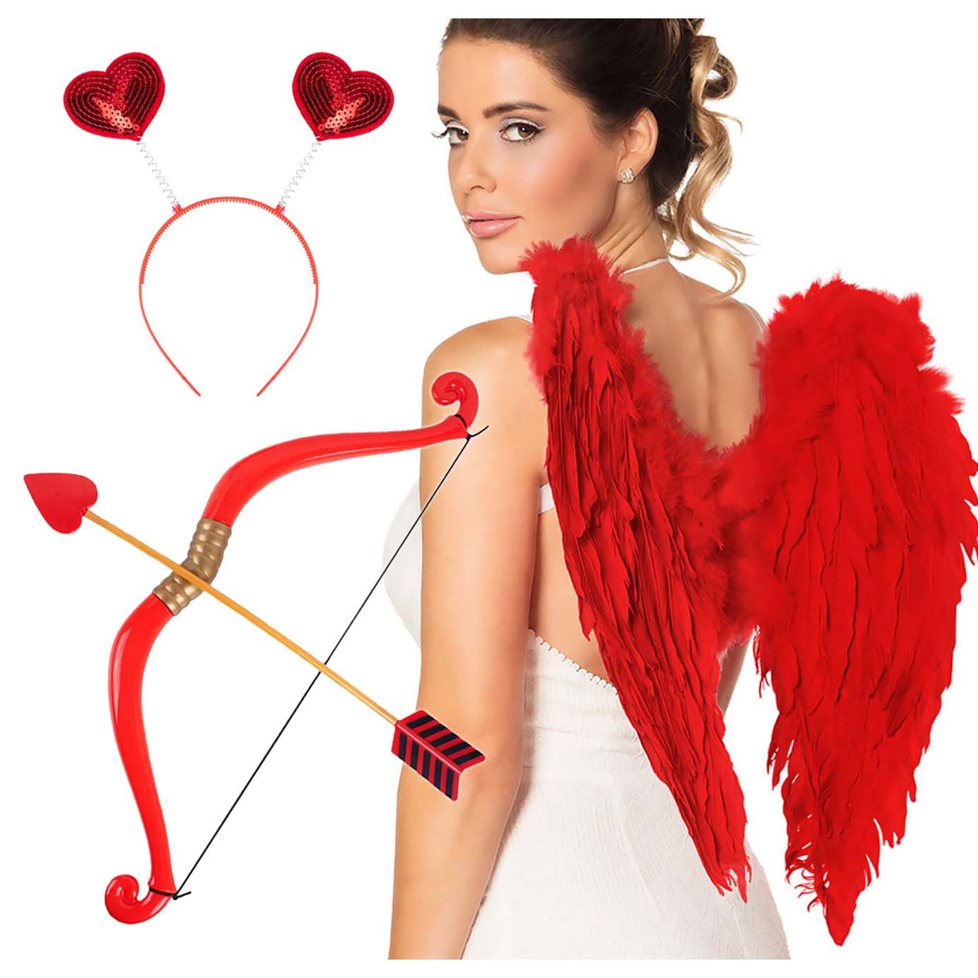 Kostüm Amor Liebe Accessoires Set Herz