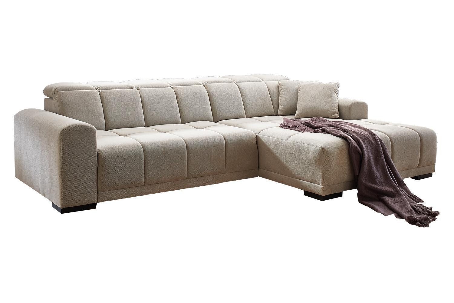Iwaniccy Ecksofa MASTER, B 301 x T 195 cm, Beige, Webstoff, elektr. Sitztiefenverstellung, Kopfteilverstellung