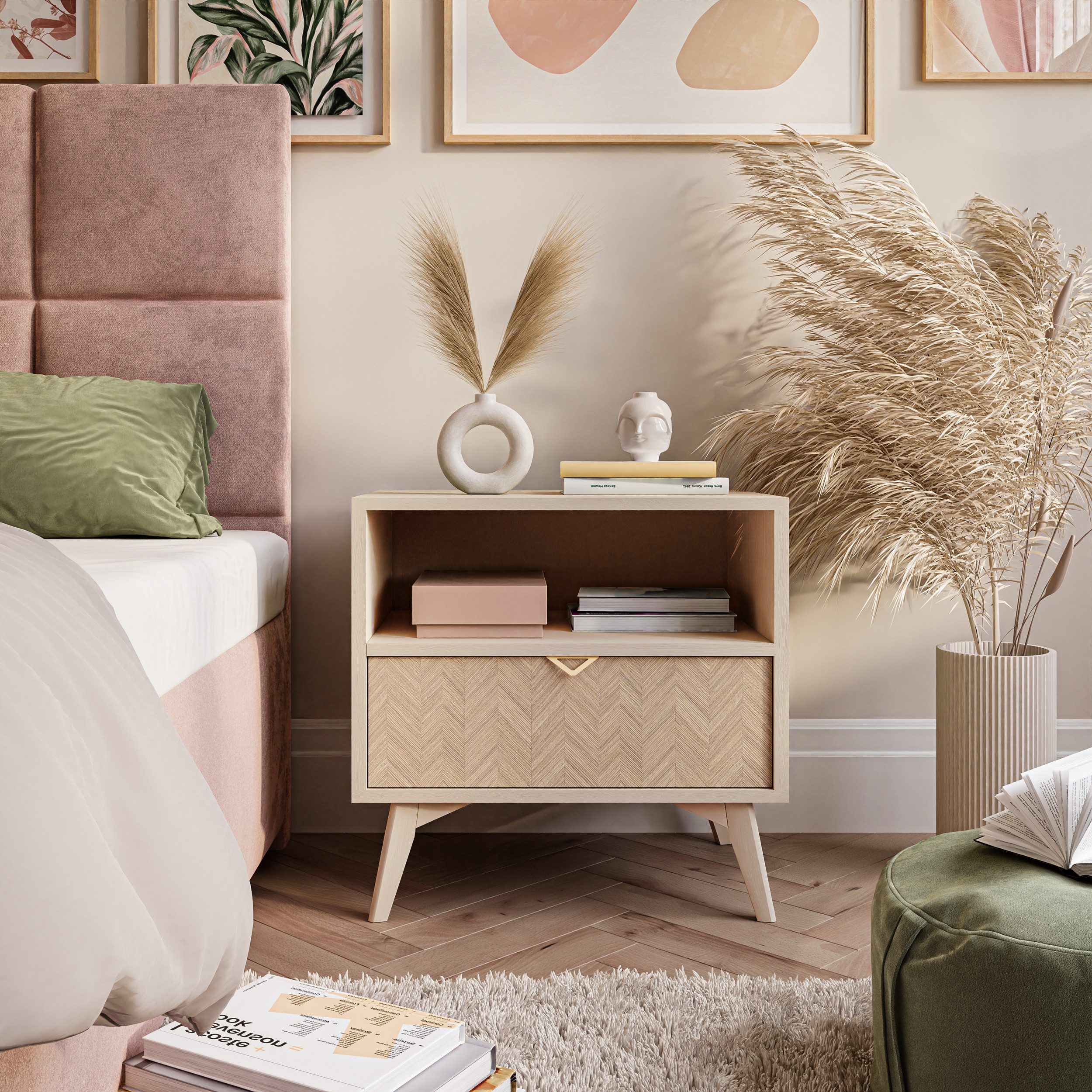 Lookway Nachttisch ALOE Nachtschrank mit Schublade, Breite: 54 günstig online kaufen