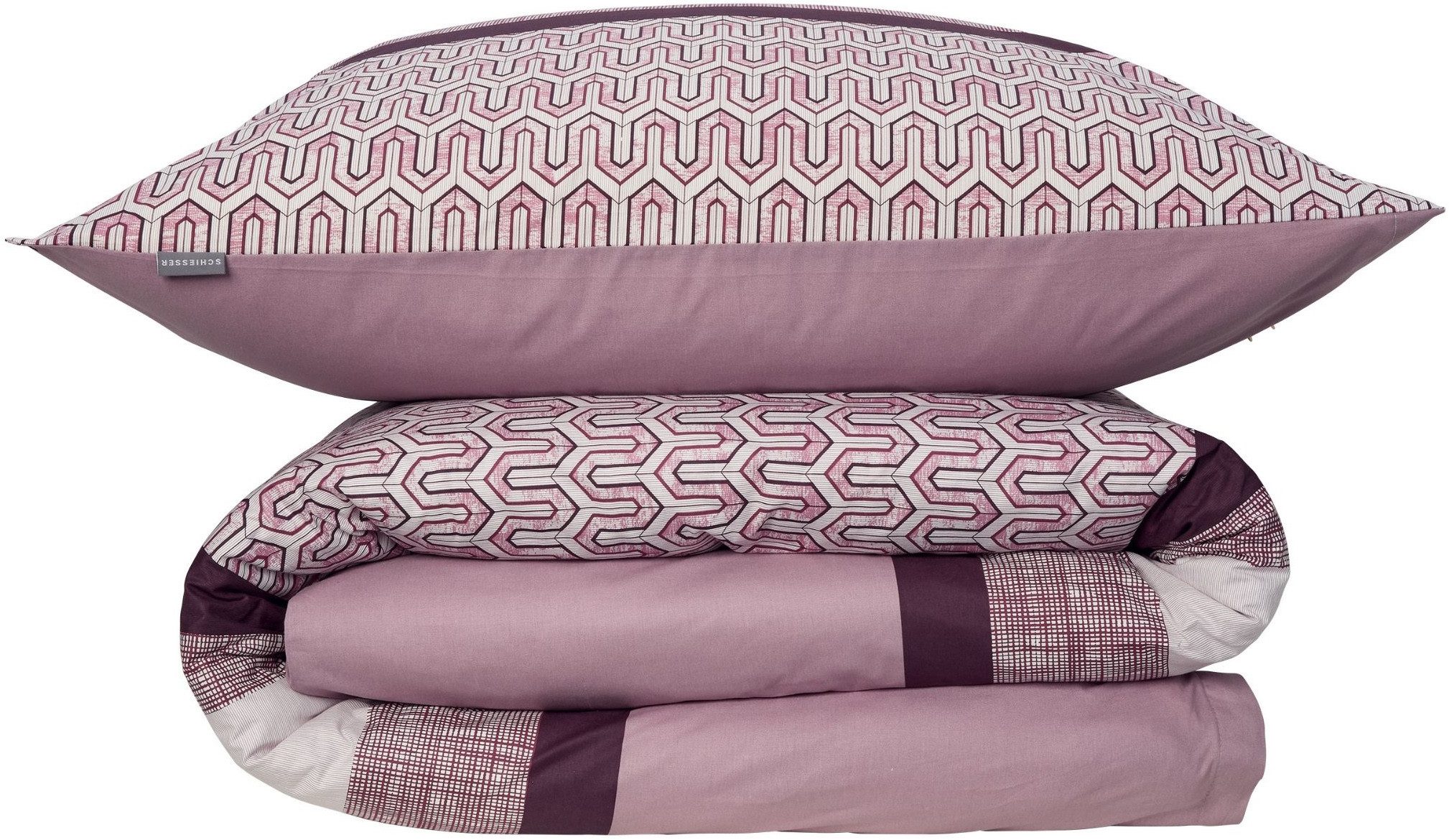 Schiesser Bettwäsche Siena aus weicher Baumwolle mit aufwendigem Muster, Renforcé, 2 teilig, OEKO-TEX® MADE IN GREEN