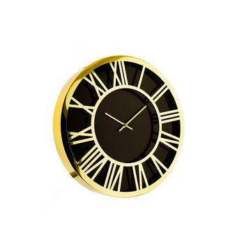 Almina Wanduhr Wanduhr mit Römischen Ziffern ⌀40 cm Schwarz/Gold elegenate Uhr