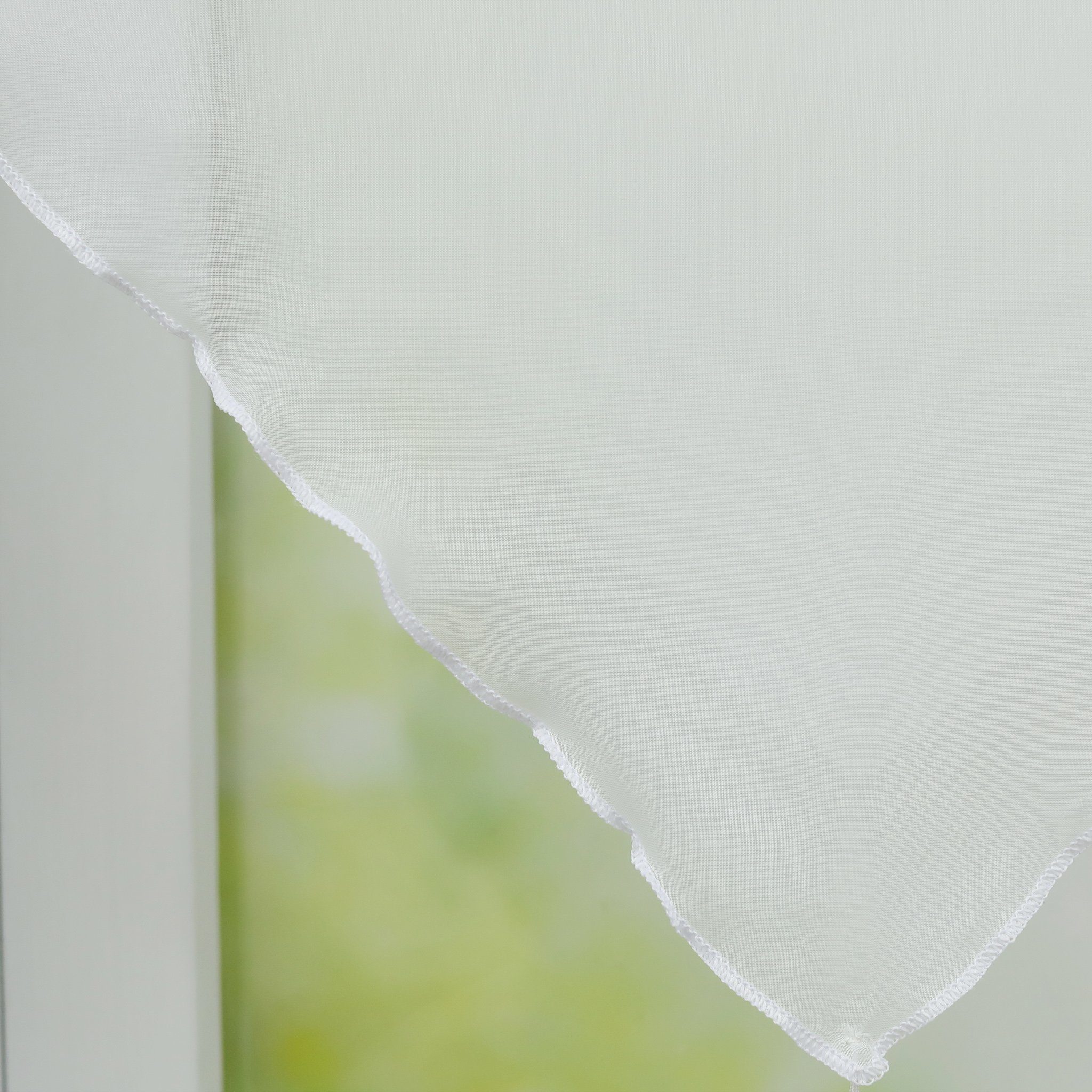 Delien Scheibengardine Uni (2 St), Stangendurchzug, Voile mit Quaste