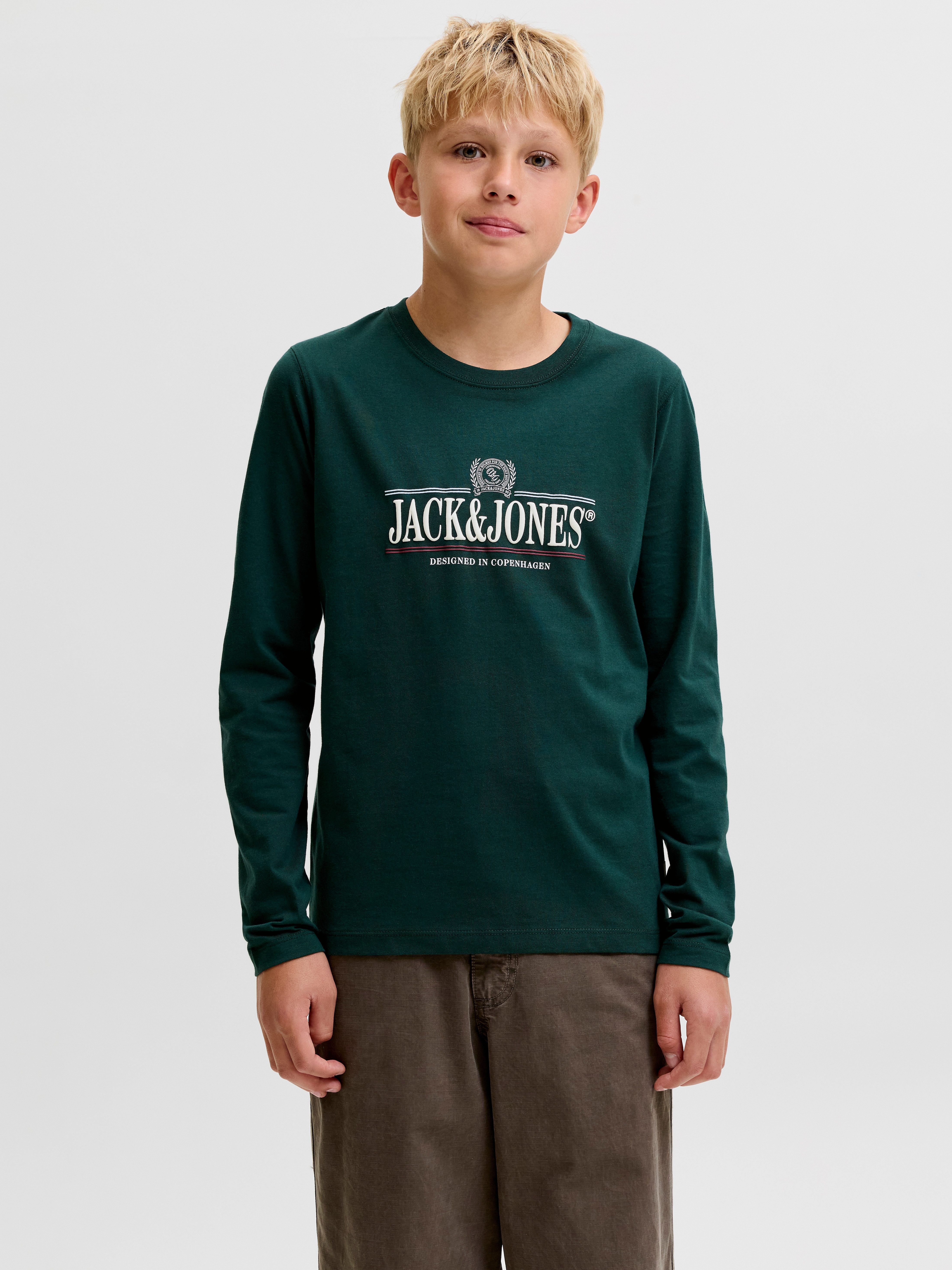 Jack & Jones Junior Langarmshirt JORFREDERIKSBERG GRAPHIC BOX TEE LS JNR Baumwolle, regular fit