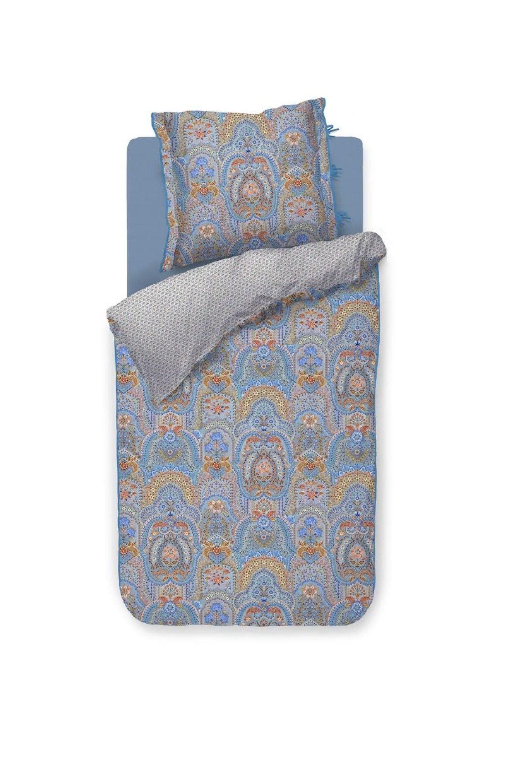 PiP Studio Bettwäsche PIP Studio Perkal Bettwäsche 135x200 Jabali Flower blue Ornamente, Perkal, 2 teilig, fein gewebter 100% Baumwollperkal