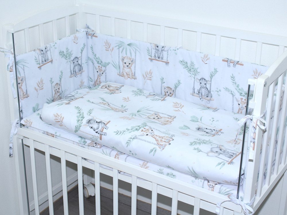 Primawela Beistellbett Baby Bettwäsche für Beistellbett mit Nestchen Spannbettlaken 6 teilig