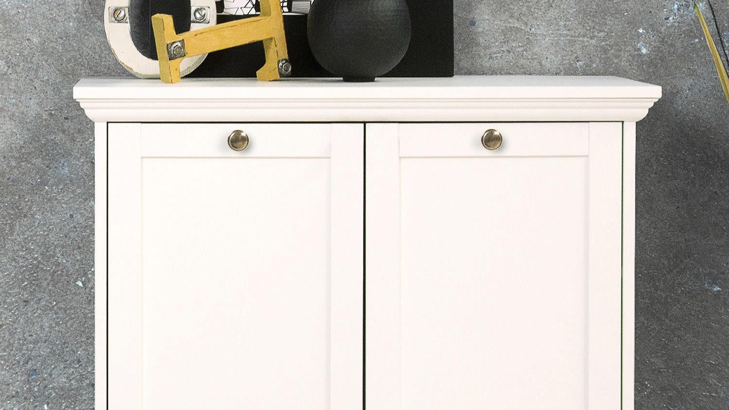 Finori Kommode Kommode Landwood in weiß mit 2 Türen Landhausstil 80 cm