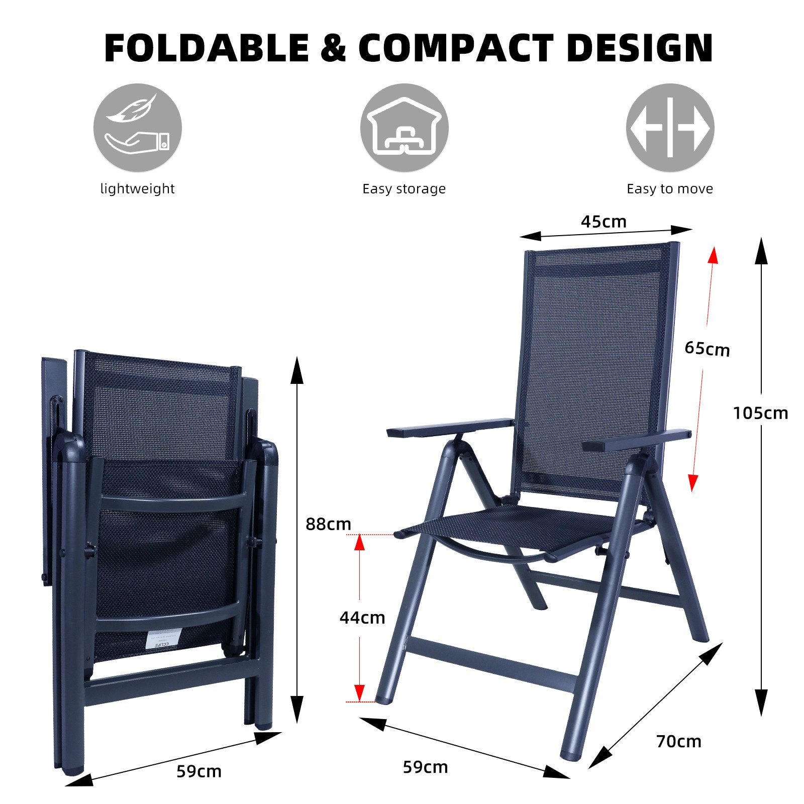 CCLIFE Klappstuhl Gartenstühle Klappstuhl Aluminium Gartenmöbel günstig online kaufen