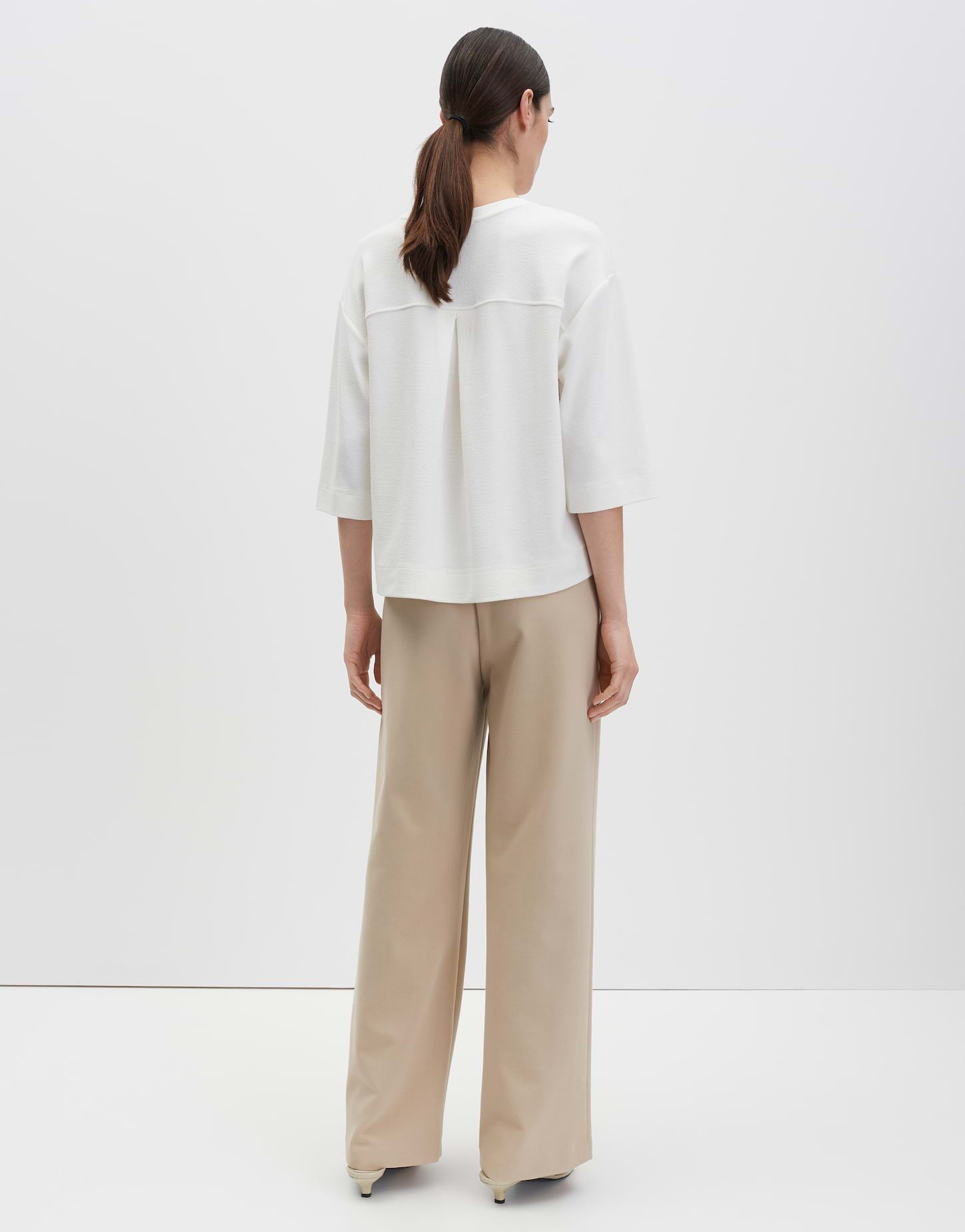 someday 3/4-Arm-Shirt KAVIRA Regular aus ECOVERO™ Viskosemix leicht ausgestellt geschnitten, gekreppte Oberfläche