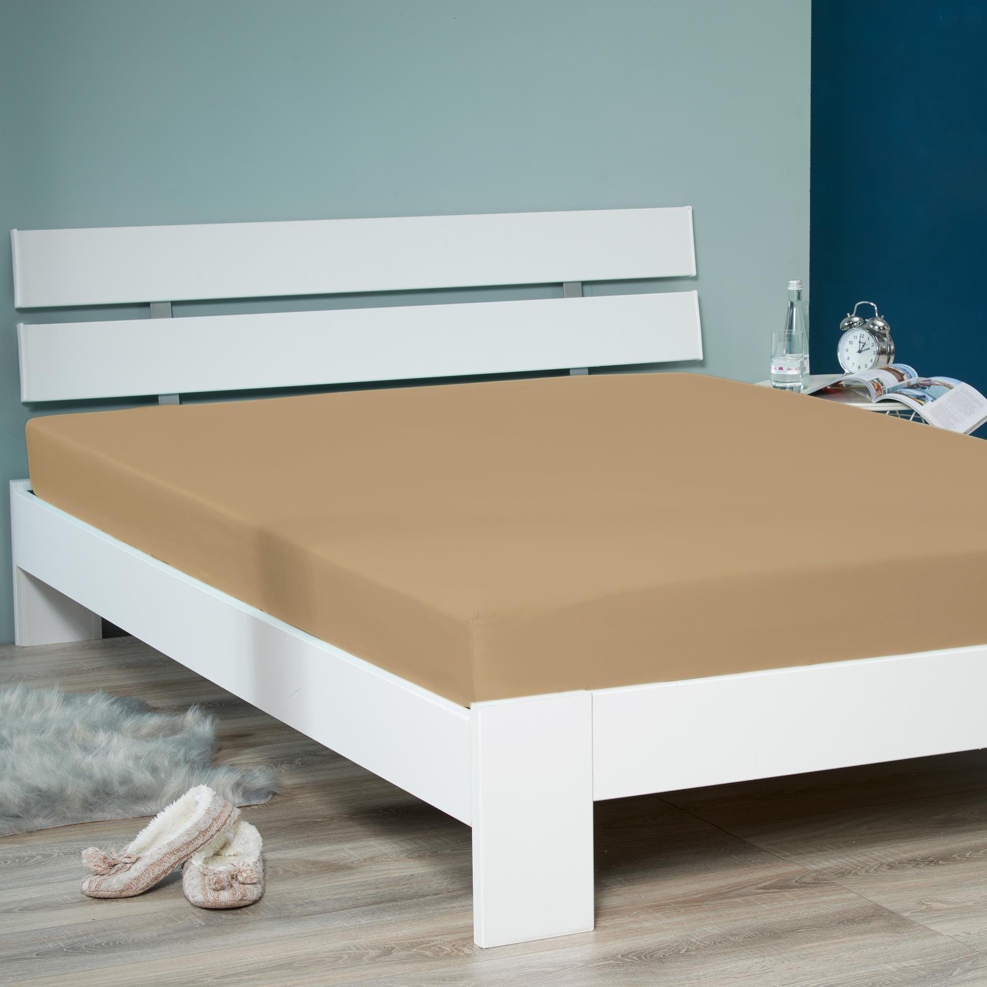 aqua-textil Spannbettlaken Luxury Spannbetttuch Mako Satin günstig online kaufen