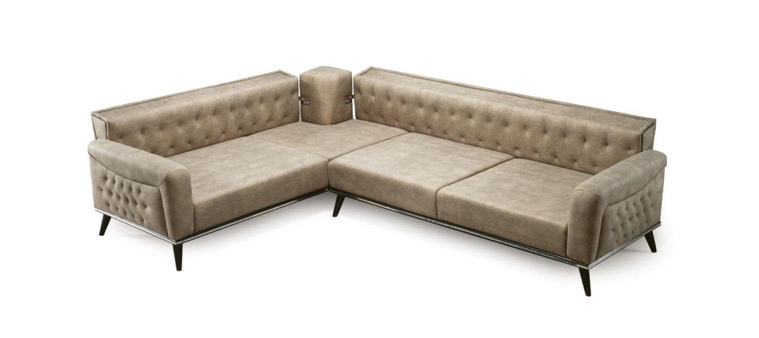 JVmoebel Ecksofa, Sofa Couch Sofa Set Wohnzimmer Design Modernes Eck Beige