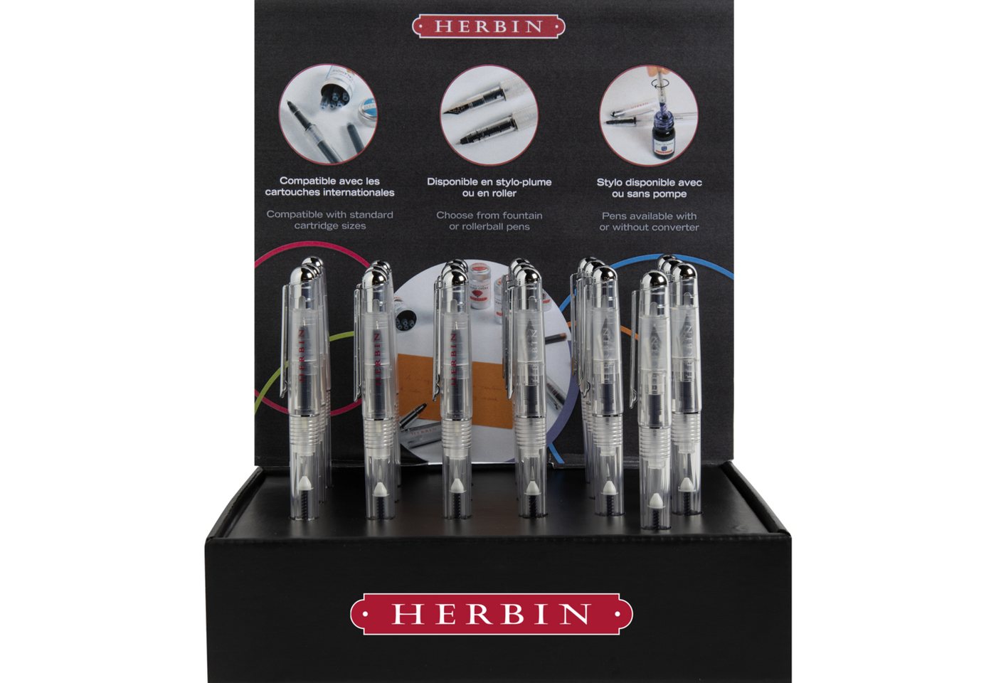 Thumbnail - Herbin Notizbuch Display transparente Schreibinstrumente Pumpe leer Schwarz 20910T, ENCRES