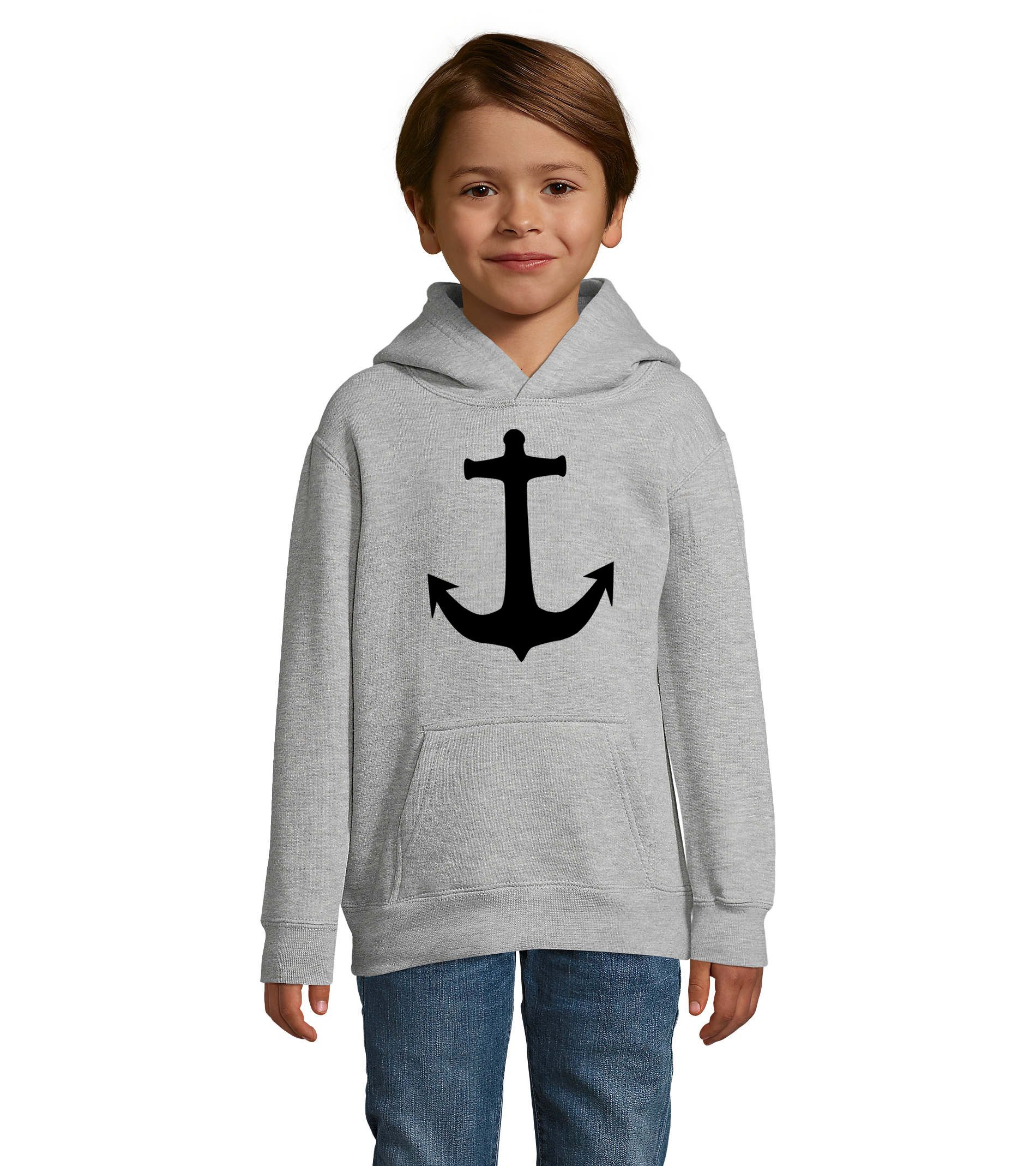 Blondie & Brownie Hoodie Kinder Hoodie Anker Print Kapuzenpullover Baumwolle Freizeit Style