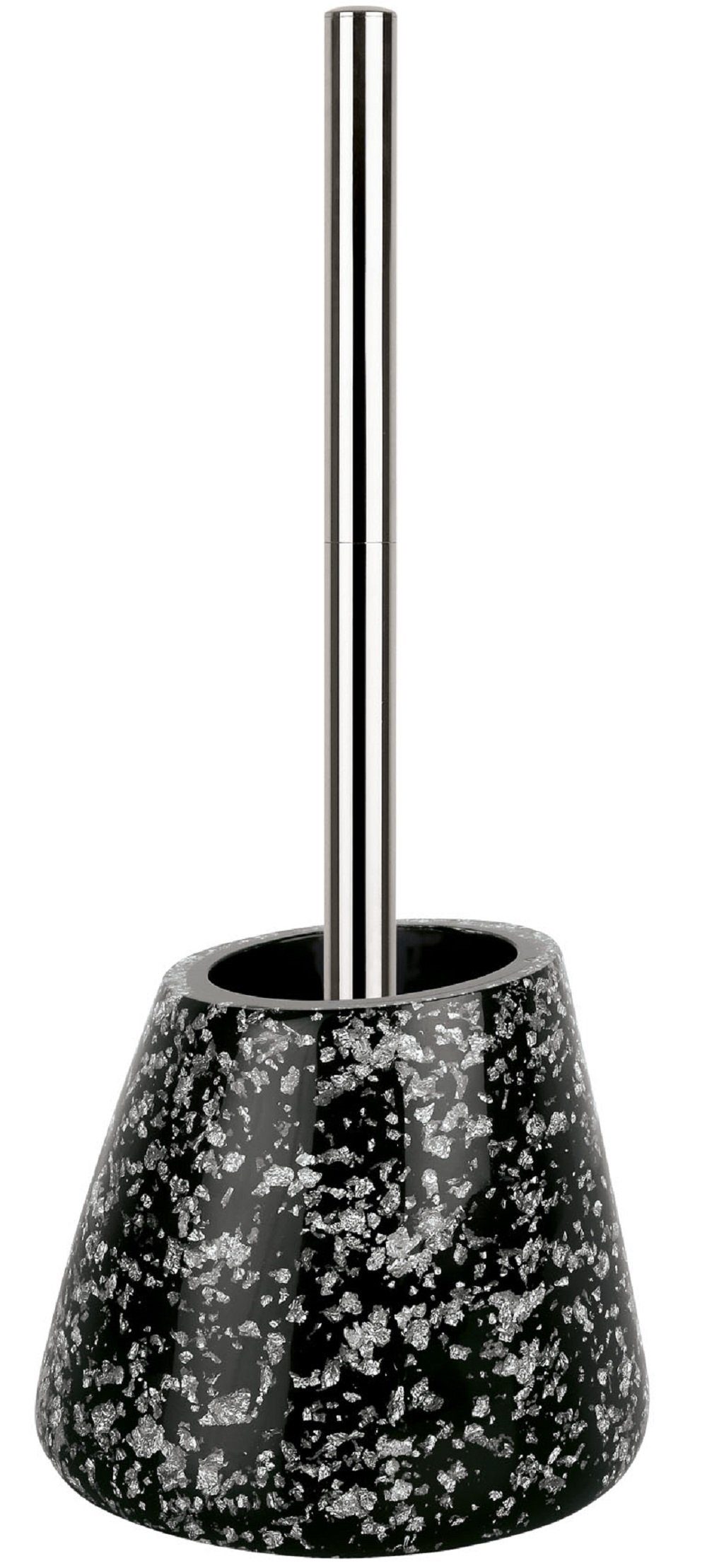 spirella WC-Garnitur ETNA GLITTER, WC, (1-tlg), Toilettenbürste aus bruchsicherem Polyresin, attraktive Form, außergewöhnliche 3D Glitter Optik, Farbe schwarz