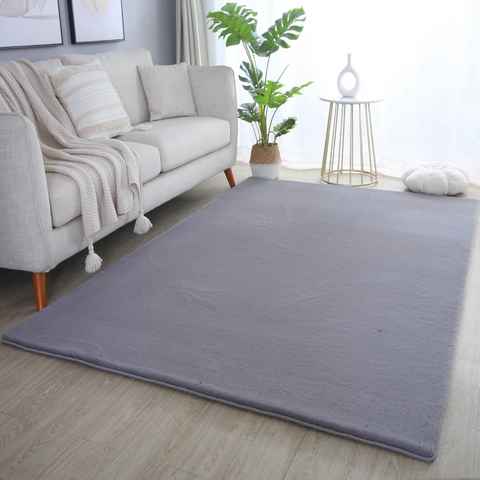 Teppich Unicolor - Einfarbig, SIMPEX24, Läufer, Höhe: 20 mm, Teppich Wohnzimmer Einfarbig Shaggy Modern Flauschiger Felloptik Weich