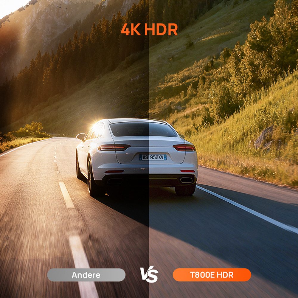 70mai T800E 3-Kanal 4K Front + 1080P Rear + 1080P Innen Dashcam (4K Ultra HD, Superkondensator, GPS)