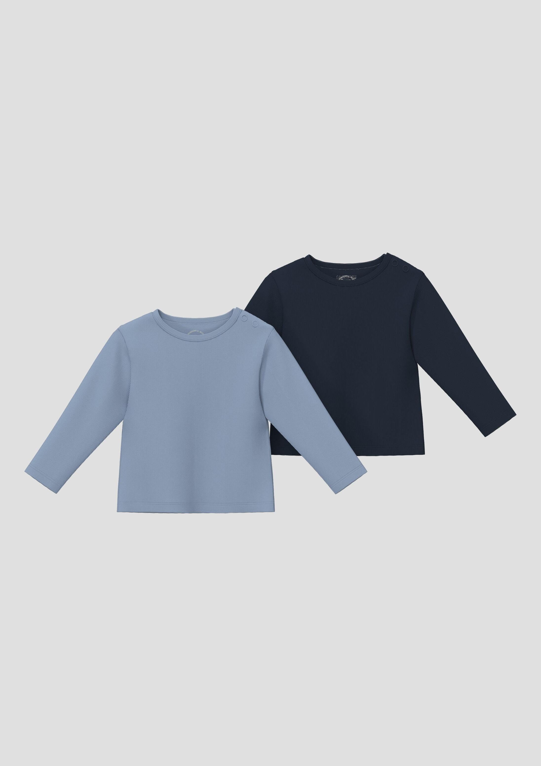 s.Oliver Langarmshirt T-Shirt 2er-Pack Unisex Langarmshirts in Rippstruktur