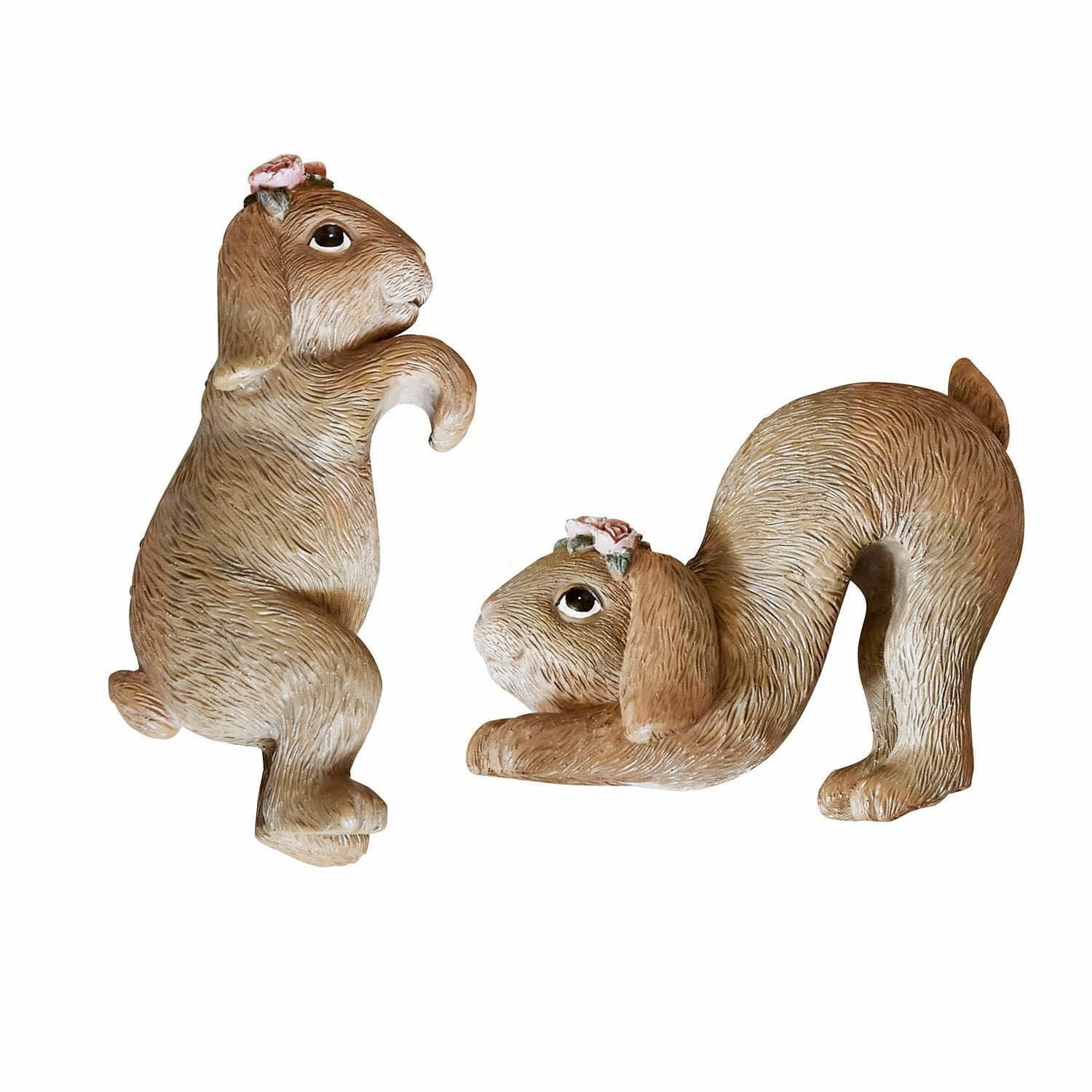 Osterfigur Hase 2er Set Burt braun
