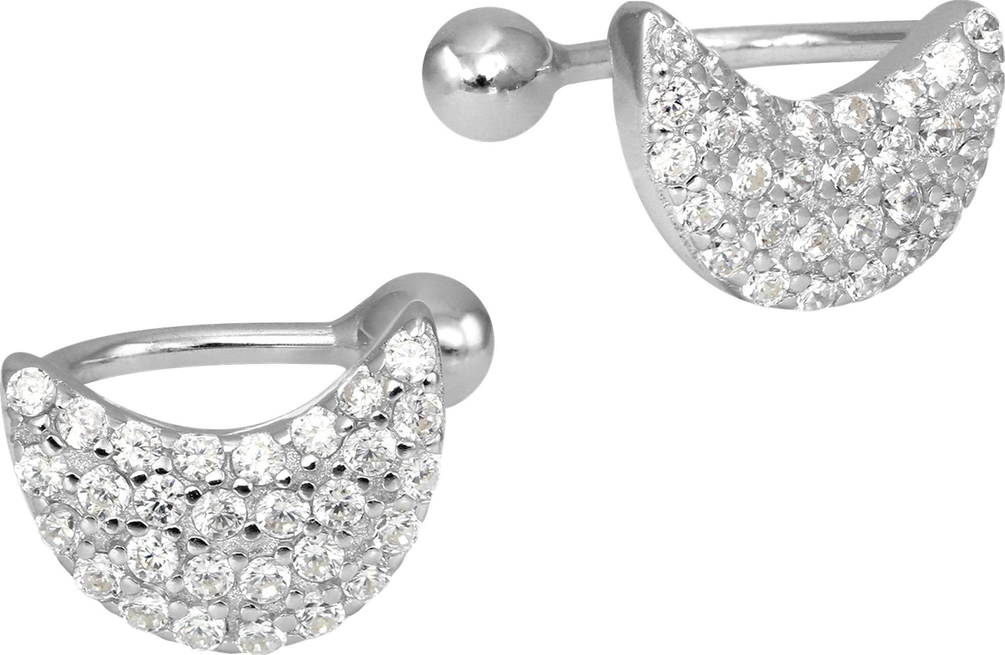 Paar Ohrklemmen SilberDream weiß Halbmond Ear Cuff