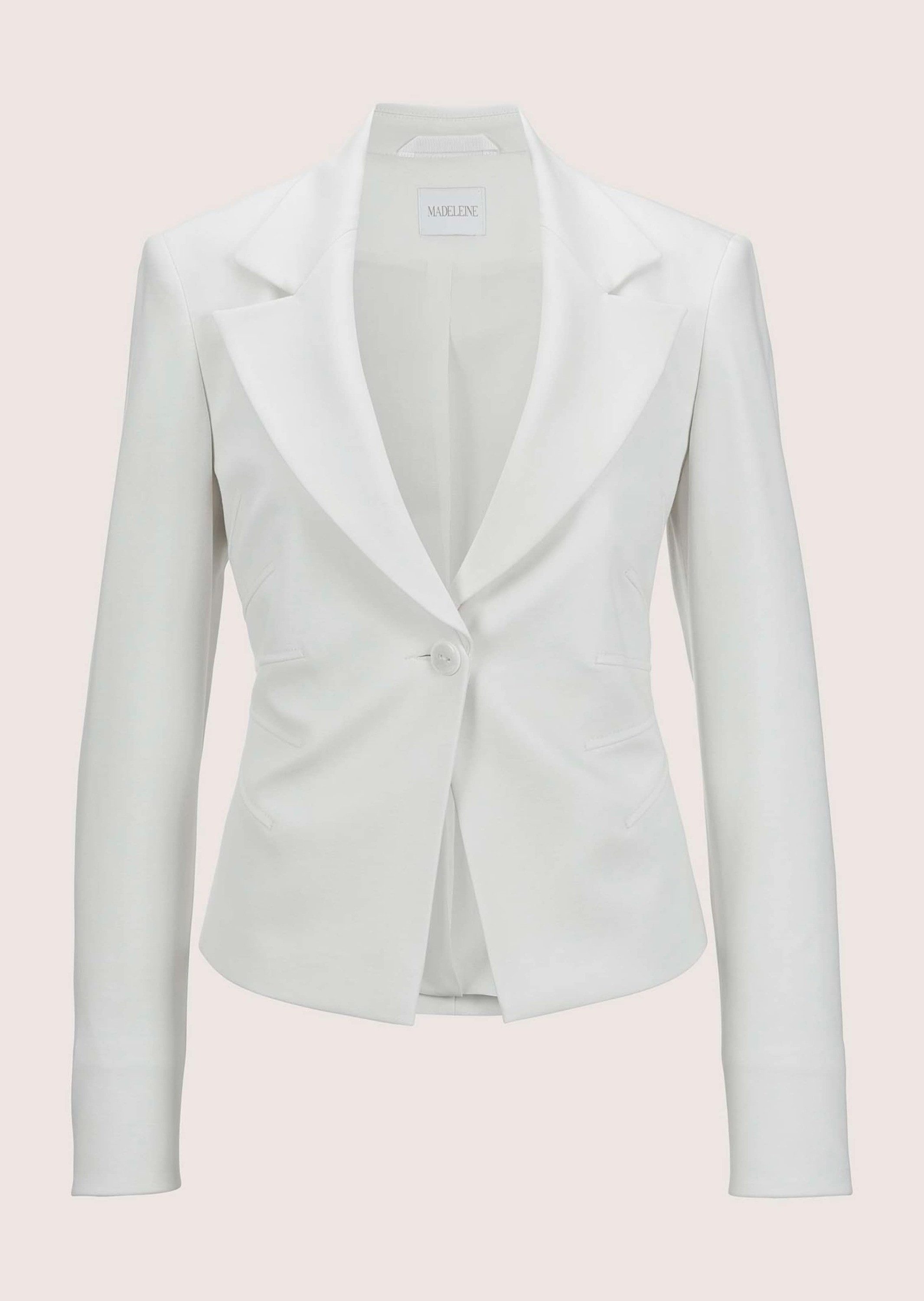 MADELEINE Kurzblazer Kurzer Jersey-Blazer mit Reverskragen Kariertes Design mit klassischem Revers und Ein-Knopf-Schließe – Bild 5 von 5