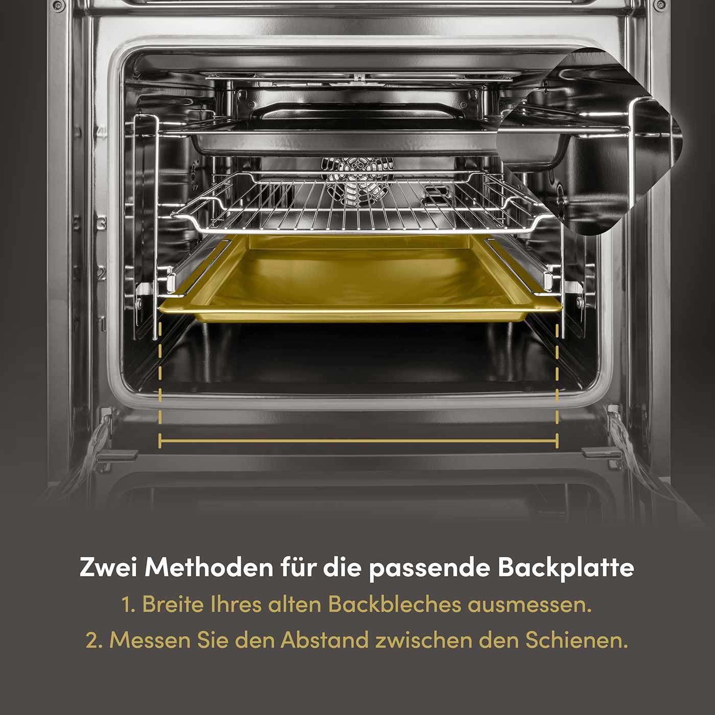 Hoffmann Germany Backblech Backplatte tief passend für z.B. Miele – Made in Germany, Aluguss, (1-St., 1x Backplatte tief 447x360 mm), Aluguss, 4,5 cm Rand, Anti – Bild 2 von 5