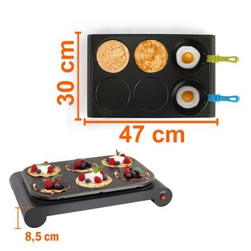 LIVOO Fondue LIVOO 3-in-1 Wok-Set Crepes Tischgrill Grill 6 Pfännchen 1000 Watt