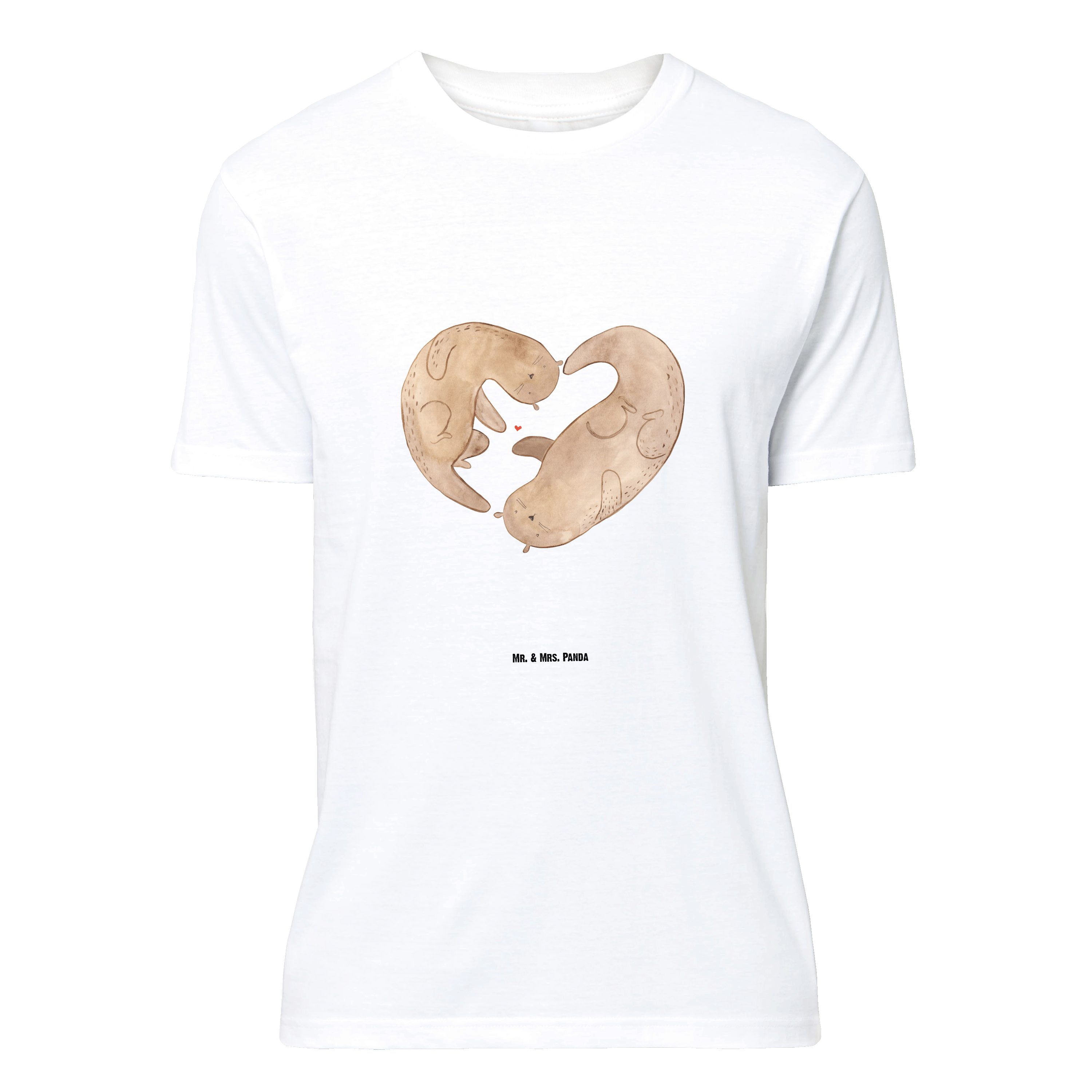 T-Shirt Otter Herz, T-Shirt, Weiß, Hochzeitstag, Shirt, Oversize, Verliebt, H