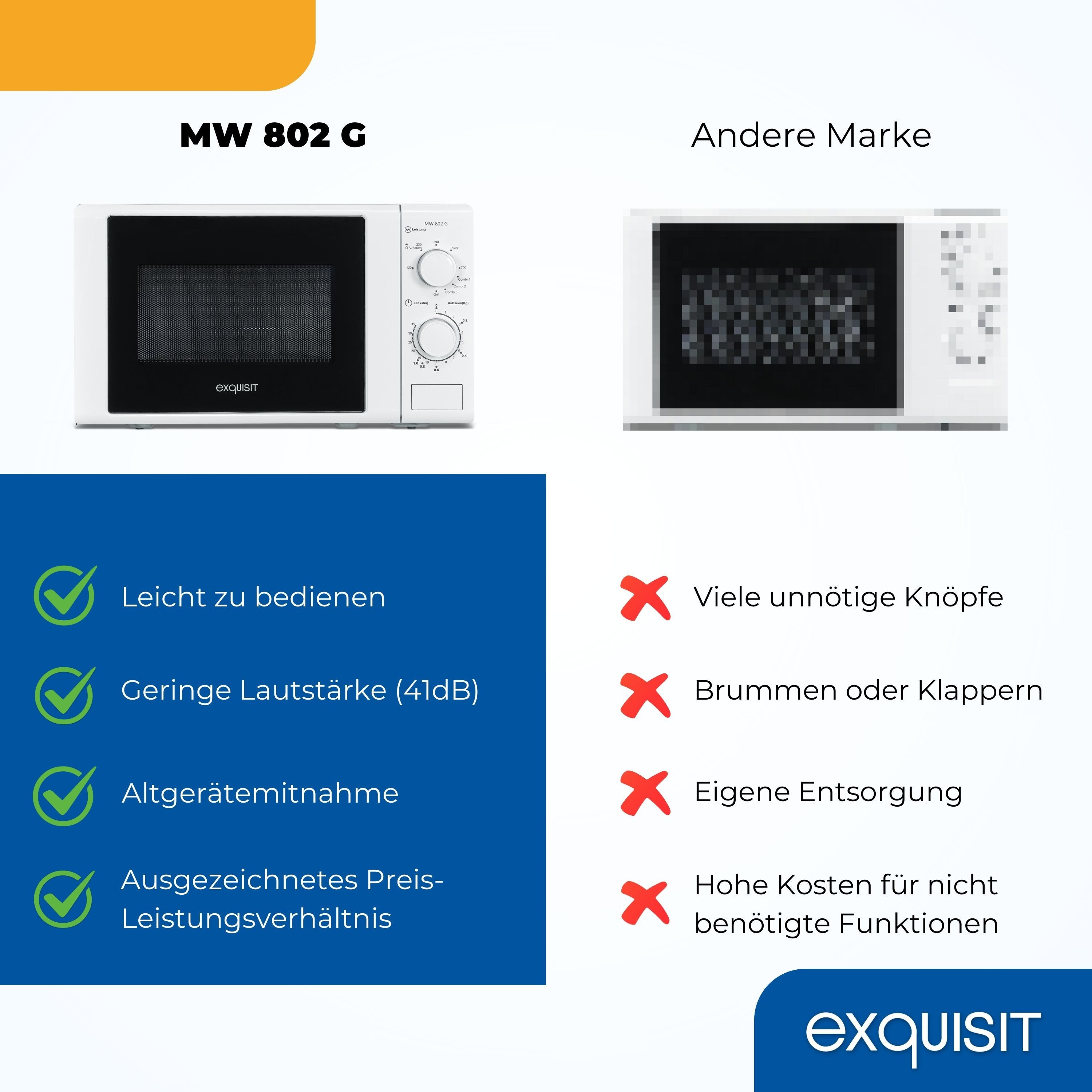 exquisit Mikrowelle MW 900-030G weiss, Grill, Mikrowelle, 20 l