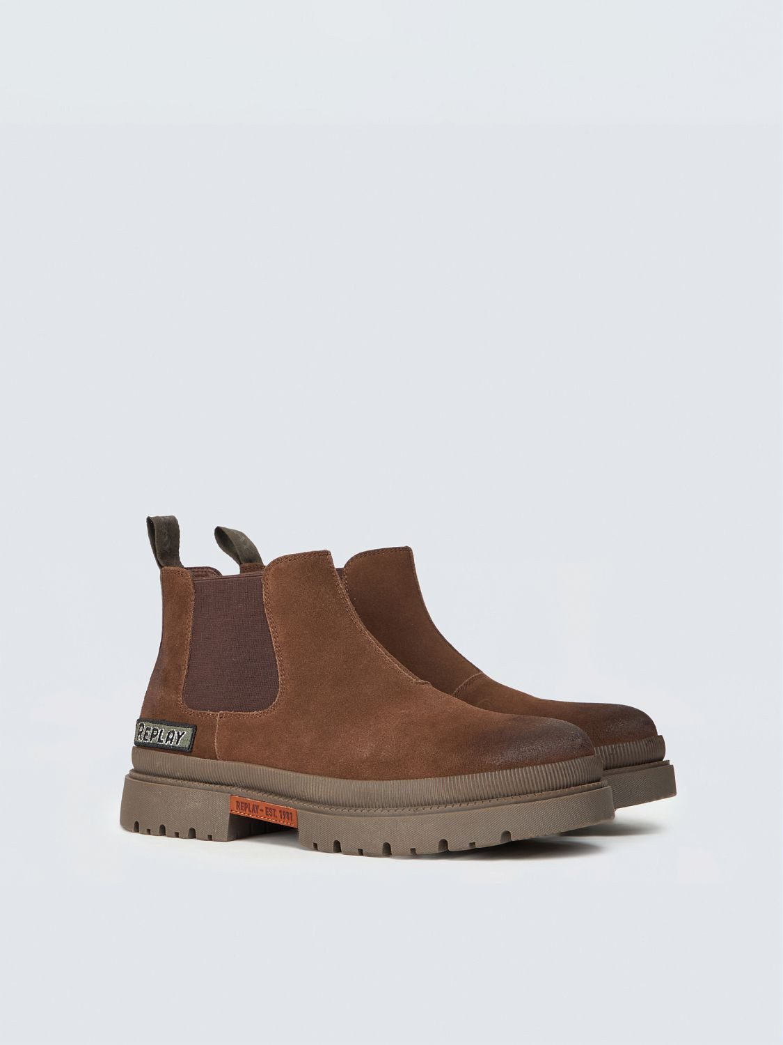Replay SANDTOWN WORK Chelseaboots Schlupfboots, Stiefelette mit Stretch, Logo an der Ferse