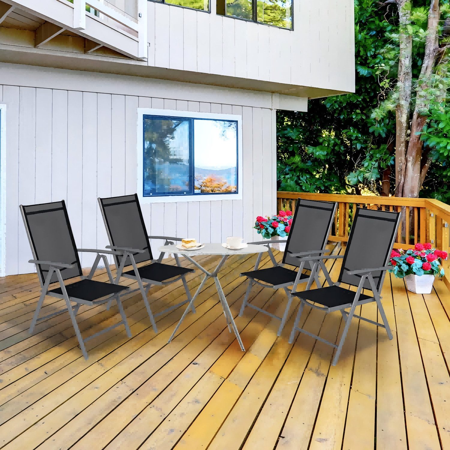 CCLIFE Klappstuhl Gartenstühle Balkonstühle Alu Gartenstuhl günstig online kaufen
