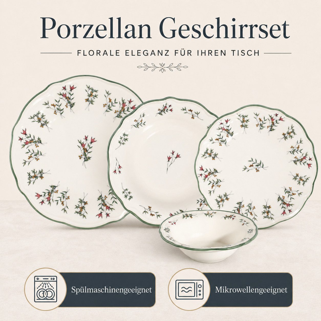 Hermia Concept Geschirr-Set Terra (24-tlg), 6 Personen, Porzellan, 24-teiliges Set