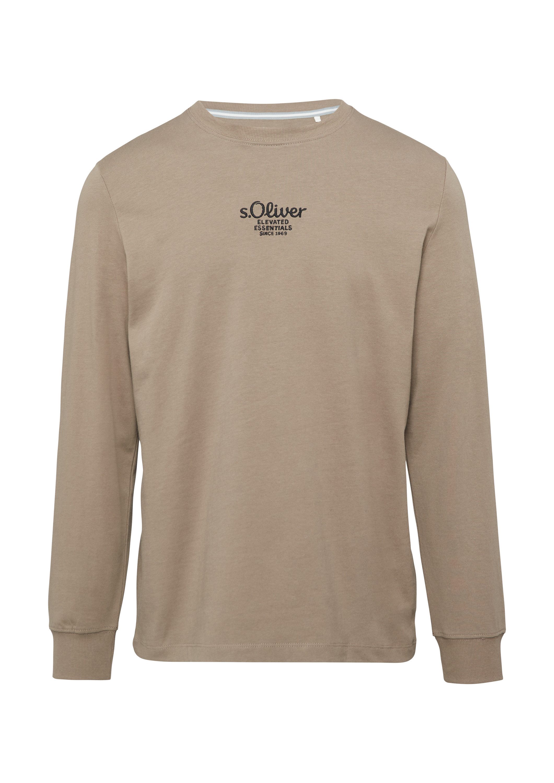 s.Oliver Langarmshirt T-Shirt Langarmshirt mit Logo-Stickerei günstig online kaufen